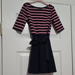 Polo by Ralph Lauren Navy and Pink Striped Top